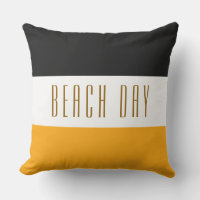 Chic Schwarz-weiß Gelbe Streifen STRANDTAG Text
