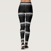 Chic Schwarz-weiß gestreift Leggings (Rückseite)