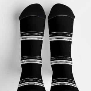 Chic Schwarz-weiß gestreift Socken