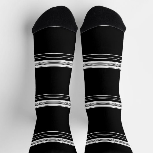 Chic Schwarz-weiß gestreift Socken (Oben)