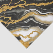 Chic Schwarz-weiß Gold Marmor Look Glam Wedding Seidenpapier (Ausschnitt)