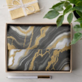 Chic Schwarz-weiß Gold Marmor Look Glam Wedding Seidenpapier (Geschenk)