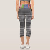 Chic Schwarz-weiß Gray Blue Pink Green Tartan Kari Capri Leggings (Rückseite)