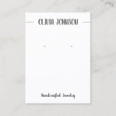Chic Schwarz-weiß Jewelier Earring Display Visitenkarte (Vorderseite)