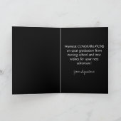 Chic Schwarz-weiß Nurse Abschluss Herzlichen Glück Karte (Innenseite)