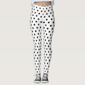 Chic Schwarz-weiß Polka Dot Pattern Leggings (Vorderseite)