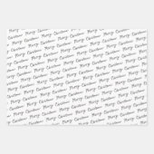 Chic Schwarz-weiß Red Green Modern Stripes Muster Geschenkpapier Set (Vorderseite 3)