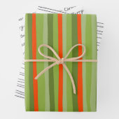 Chic Schwarz-weiß Red Green Modern Stripes Muster Geschenkpapier Set (Beispiel)