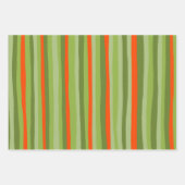 Chic Schwarz-weiß Red Green Modern Stripes Muster Geschenkpapier Set (Vorderseite)