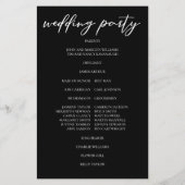 Chic Schwarz-weiß Script Wedding Program (Rückseite)