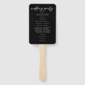 Chic Schwarz-weiß Script Wedding Program Fächer (Rückseite)