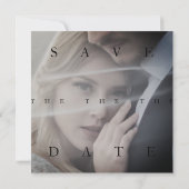 Chic Schwarz-weiß Simple Foto Wedding Save The Date (Rückseite)