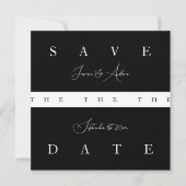 Chic Schwarz-weiß Simple Typografy Wedding Save The Date (Vorderseite)