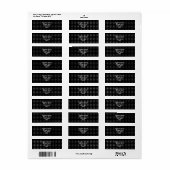 Chic Schwarz-weiß Square Pattern Address Label (Vorne)