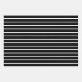 Chic Schwarz-weiß Stripes karierte Rastermuster Ge Geschenkpapier Set (Vorderseite 3)