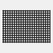 Chic Schwarz-weiß Stripes karierte Rastermuster Ge Geschenkpapier Set (Vorderseite 2)