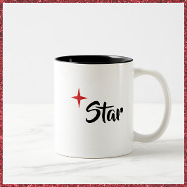 Chic Schwarz-weiß und Red Star Diva Tasse