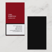 Chic schwarz-weiß, vertikale einzigartige Visitenk Visitenkarte (Vorne/Hinten)