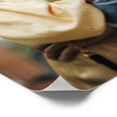 Chic Schwarz-weiß Wedding Couple Foto Empfang Poster (Ecke)