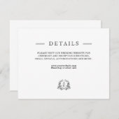 Chic Schwarz-weiß Wedding Details Umschließungskar (Vorne/Hinten)