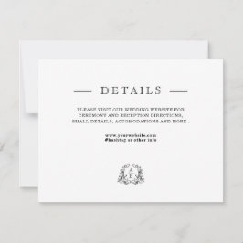 Chic Schwarz-weiß Wedding Details Umschließungskar