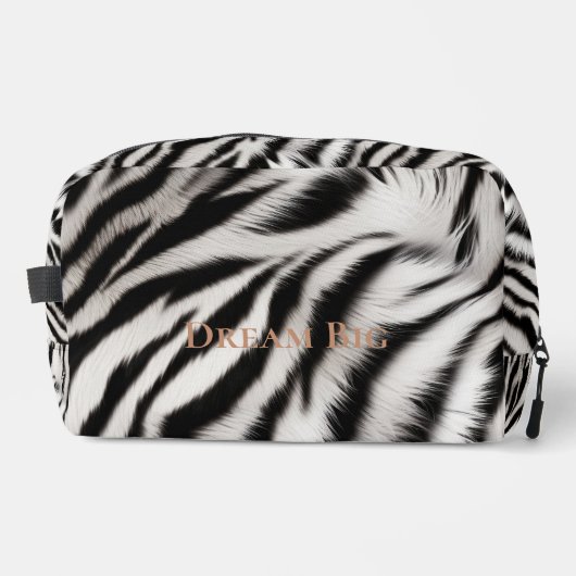 Chic Schwarz-weiß Zebra Animal Print Waschbeutel (Vorderseite)