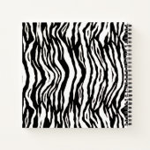 Chic Schwarz-weiß Zebra Print Monogram Sketchbook Notizblock (Rückseite)