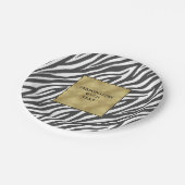 Chic Schwarz-weiß Zebra Print Pappteller (Schrägansicht)