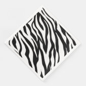 Chic Schwarz-weiß zebra print safari Geburtstagspa Serviette (Ecke)