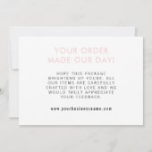 Chic Schwarz-weißer Polka-Punkt Dankeskarte (Rückseite)