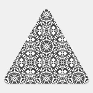 Chic Schwarz-weißes verziertes Musteraccessoire tr Dreieckiger Aufkleber