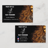 Chic schwarze Hintergrund Friseur Visitenkarte (Vorne/Hinten)