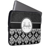 Chic-schwarzer Glitzer-weißer Laptopschutzhülle (Vorne Rechts)