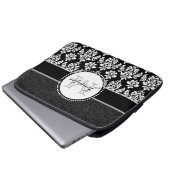 Chic-schwarzer Glitzer-weißer Laptopschutzhülle (Vorne Knopf)