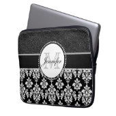 Chic-schwarzer Glitzer-weißer Laptopschutzhülle (Vorderseite Links)