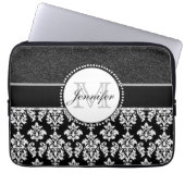 Chic-schwarzer Glitzer-weißer Laptopschutzhülle (Vorderseite)