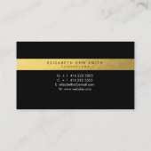 Chic-schwarzes Goldabstrakte Visitenkarte (Rückseite)