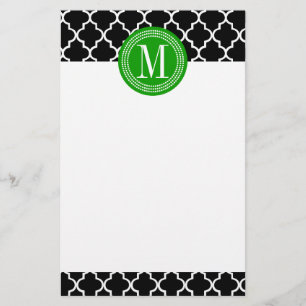 Chic-schwarzes marokkanisches Gitter Briefpapier