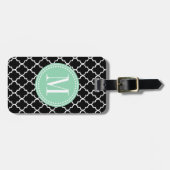 Chic-schwarzes marokkanisches Gitter Gepäckanhänger (Vorderseite horizontal)