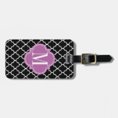 Chic-schwarzes marokkanisches Gitter Gepäckanhänger (Vorderseite horizontal)