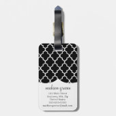 Chic-schwarzes marokkanisches Gitter Gepäckanhänger (Rückseite vertikal)