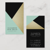 Chic-Schwarzes u. Goldabstrakter Visitenkarte (Vorne/Hinten)