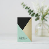 Chic-Schwarzes u. Goldabstrakter Visitenkarte (Stehend Vorderseite)