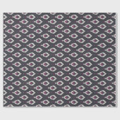 Chic schwarzes und lila ikat Stammes- Muster Geschenkpapier (Flach)
