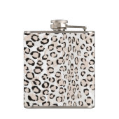 Chic Schwarzweiß-Cheetah-Print-Monogramm Flachmann (Rückseite)