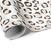 Chic Schwarzweiß-Cheetah-Print-Monogramm Geschenkpapier (Rolleneckpunkt)