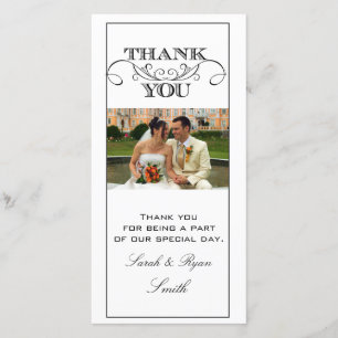 Chic-Schwarzweiss-Hochzeit danken Ihnen Dankeskarte