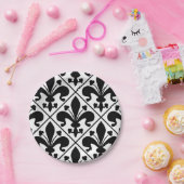 Chic-Schwarzweiss-Lilie Pappteller (Party)