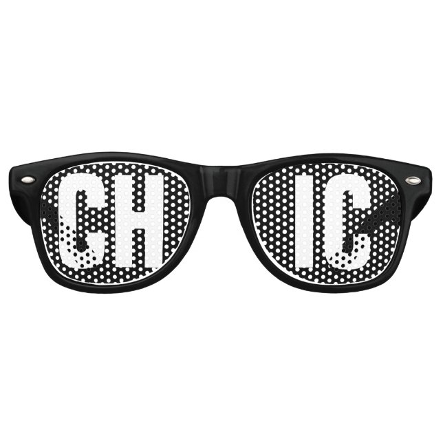 "CHIC" Schwarzweiß-Party Sonnenbrille (Vorderseite)