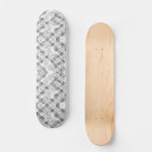 Chic Schwarzweiß Streifen und Blume Muster Skateboard (Vorderseite)